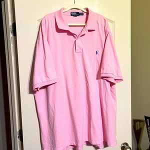Like New Ralph Lauren Polo Shirt Big & Tall - Size 4XLT - Pink with Baby Blue